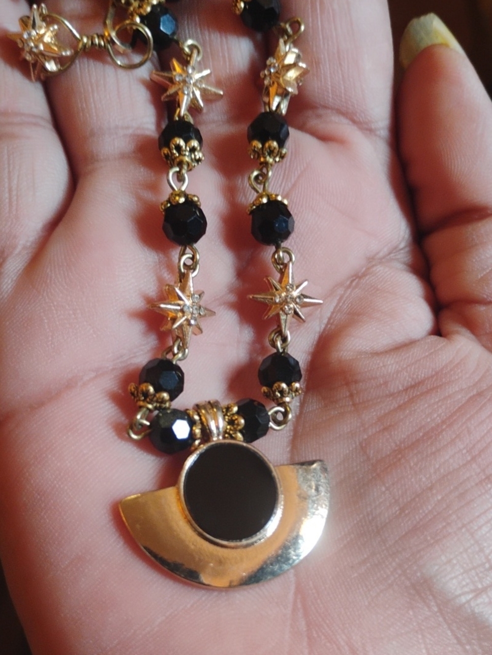 Art Deco style Black Crystal necklace